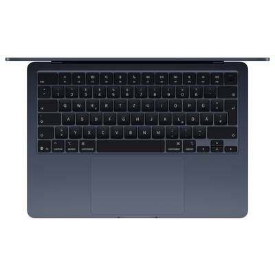 Top-down view of a laptop, keyboard in QWERTZ layout, black casing, closed lid, no visible logos or text.