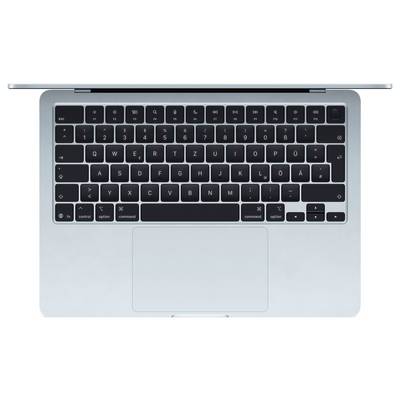 A laptop keyboard viewed from above, with a German QWERTZ layout, showing function and letter keys with a large trackpad beneath it.