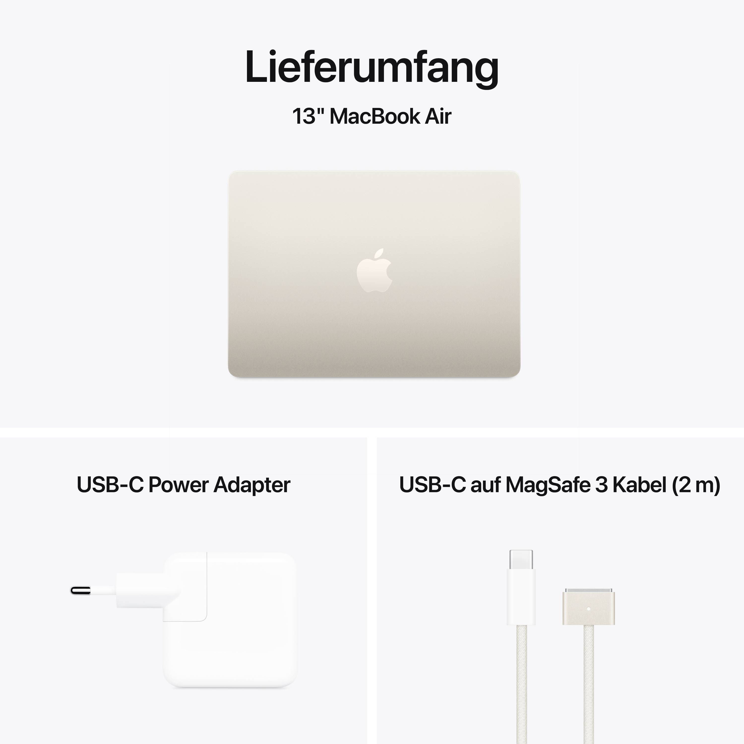 Apple MacBook Air 13 (M4, 2025) 33 cm (13 inch) 16 GB RAM 512 GB SSD M4 10-Core 10-Core GPU Pole star MW103D/A