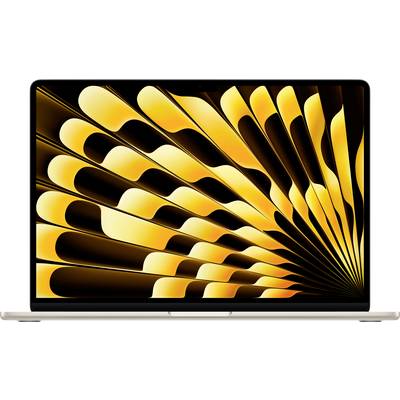 Laptop with a psychedelic yellow and black pattern on the screen, which unfolds outwards.