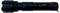 Black torch with a ribbed handle, clip and four small lights on the handle.