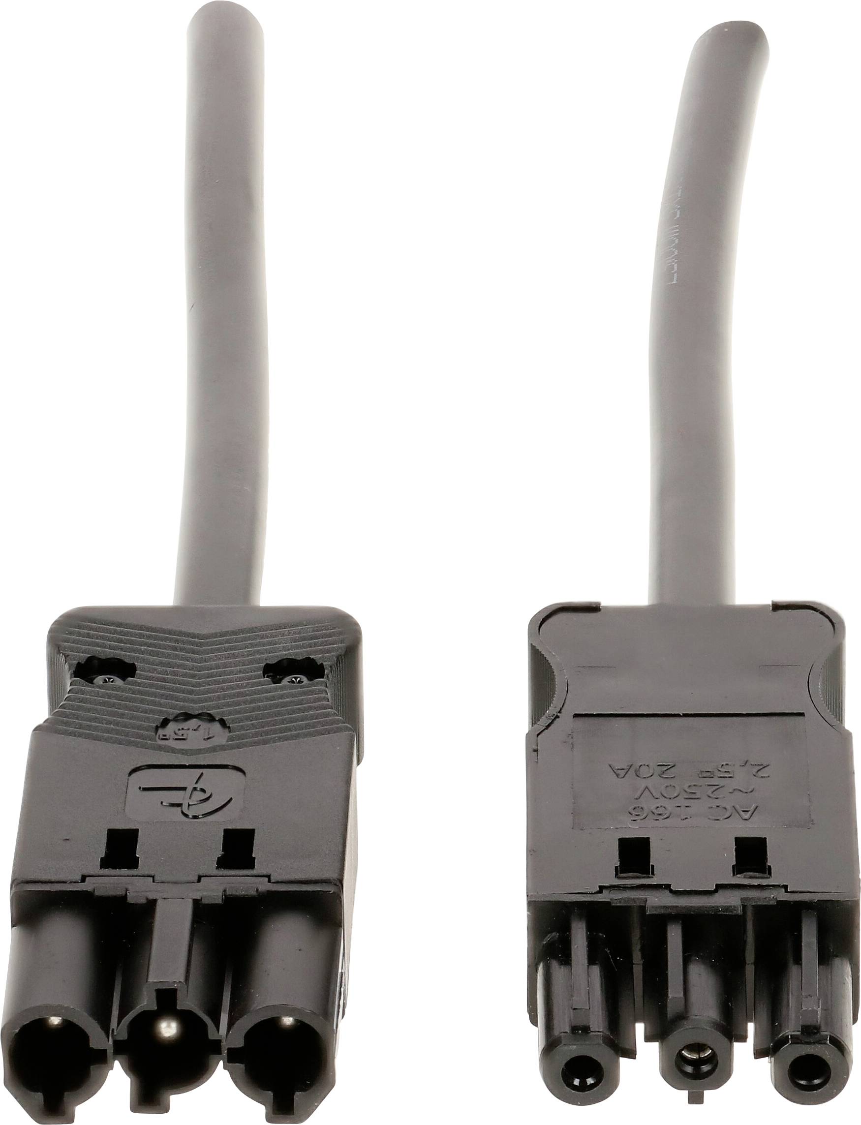 Adels-Contact 162400 Current Cable extension 20 A Black 2.00 m H05VV-F 3G 1,5 mm²