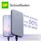 'GP Quick Charging' shows a smartphone with a charger. The text 'Charging from 50% in 35 mins*' emphasises the rapid charging time.