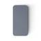Grey, rectangular power bank with rounded corners and four LED indicators on the front.