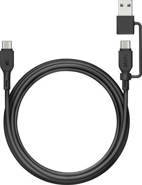 GP USB cable  USB 2.0 USB-C®, USB-A plug 1.50 m Black  GPCBCCBVBKUSB971