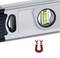 Spirit level with magnetic function, displays a green vial. Ideal for precise alignment on metal surfaces.