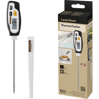 Digital Thermometer 'ThermoTester' with packaging, displays temperature from -40°C to 230°C, suitable for liquids and foodstuffs.