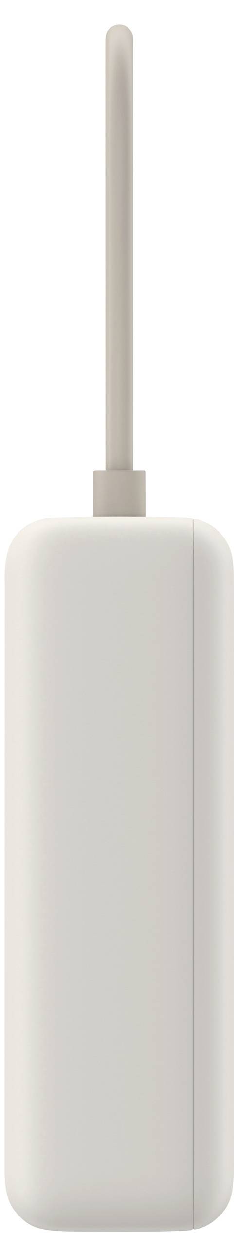 White toilet brush in a simple, modern design with a rectangular holder.