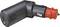 'Black and red 12-volt plug for a vehicle's cigarette lighter socket, side view.'