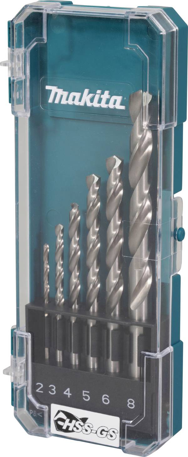 Makita D-78346 D-78346 HSS Metal twist drill bit set 2 mm, 3 mm, 4 mm, 5 mm, 6 mm, 8 mm Cylinder shank 1 pc(s)