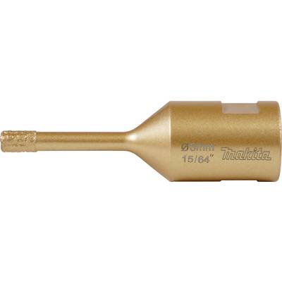 Gold-coated drill bit, Makita brand, 6mm diameter, 15/64 inch size.