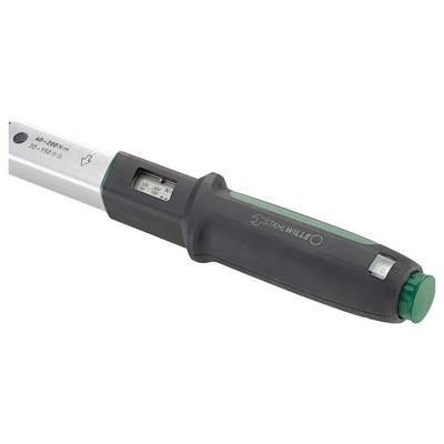Torque wrench set in a black storage box. Includes adapters in various colours and an ergonomic handle.