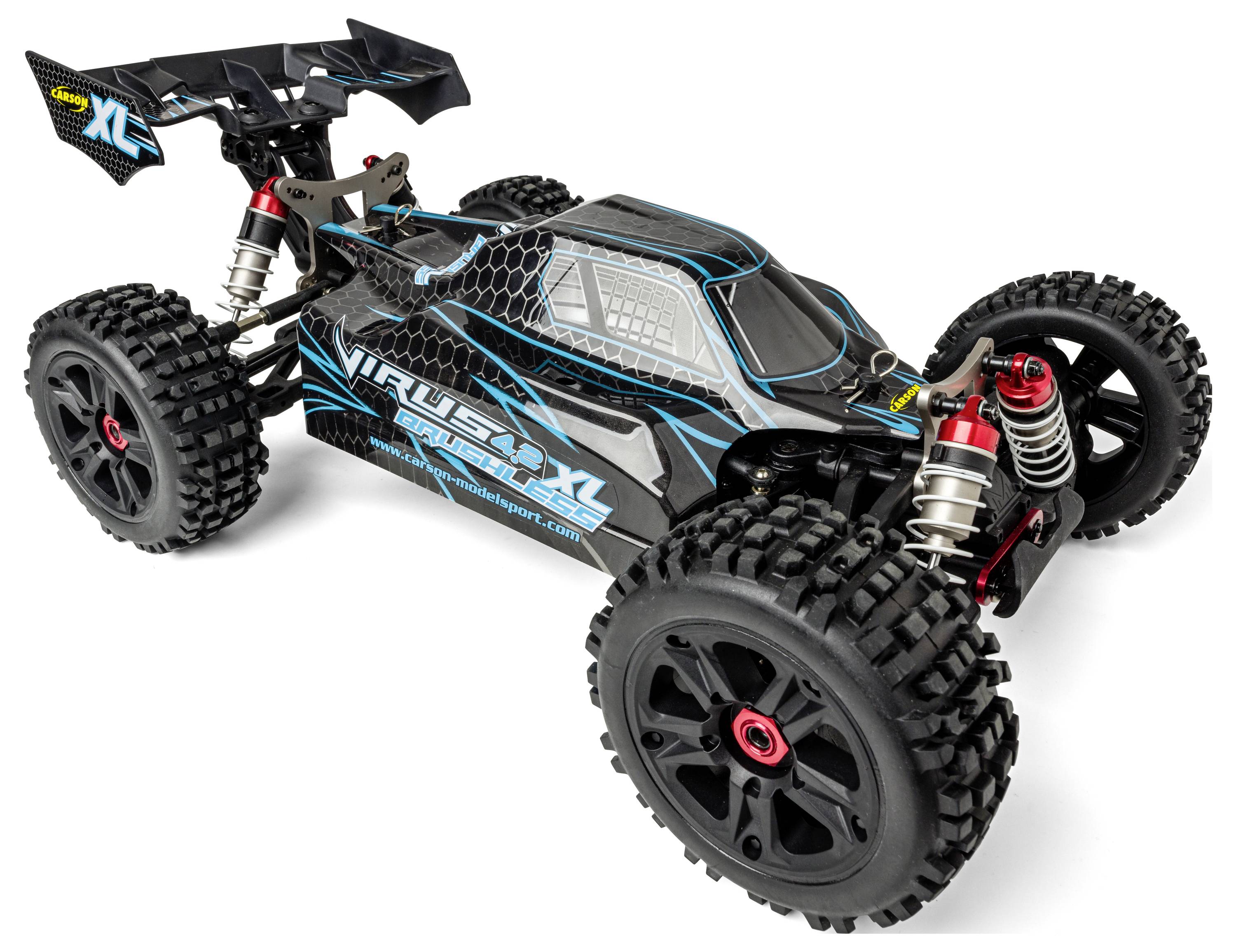 Carson Modellsport Virus 4.2 XL Black, Turquoise 1:8 RC model car Electric Buggy 100% RtR 2,4 GHz Incl. batteries and ch-1