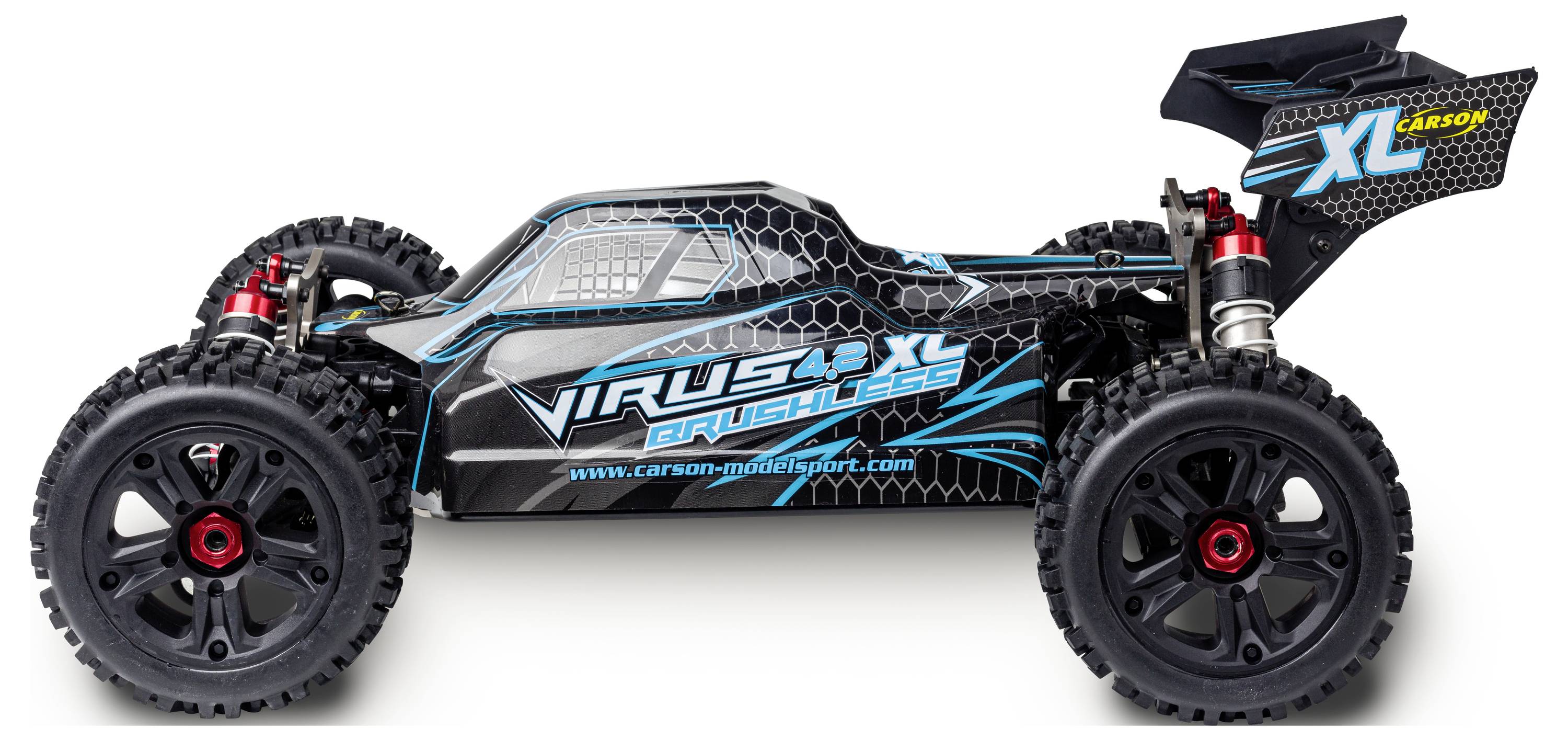 Carson Modellsport Virus 4.2 XL Black, Turquoise 1:8 RC model car Electric Buggy 100% RtR 2,4 GHz Incl. batteries and ch-2
