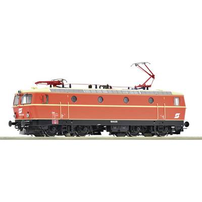 A red electric locomotive marked '1046.13' shown from the side. Overhead current collectors are visible at the top.