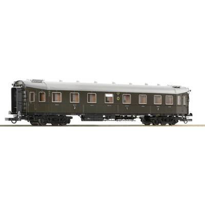 A brown railway passenger carriage, historic design with multiple windows and labelling '2nd Class', detailed views.