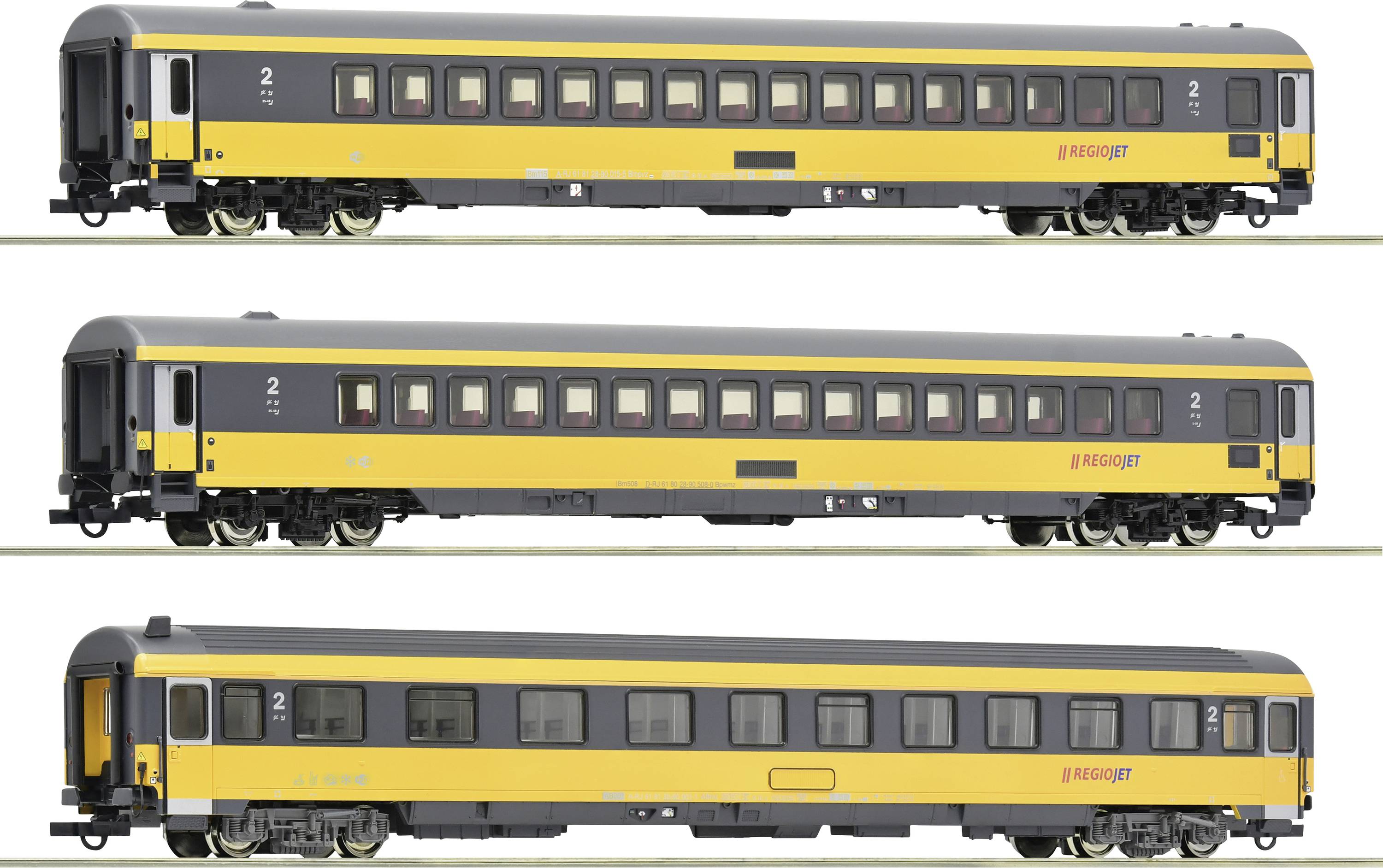 Image of Roco 6200082 H0 3 pc set Passenger wagon of the Regiojet