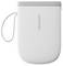 A portable label printer with 'NIMBOT' printed on it. It is white and flat with a loop on the side.