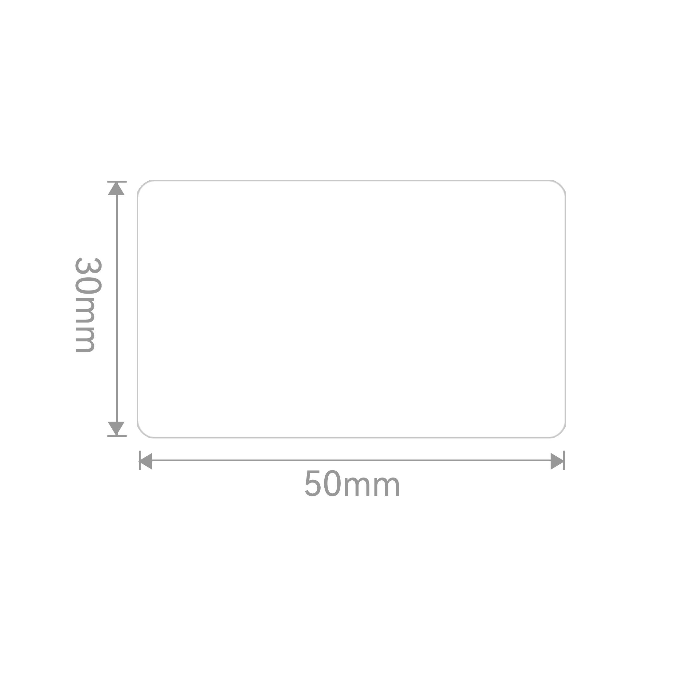 Rectangle measuring 50 mm wide and 30 mm high.
