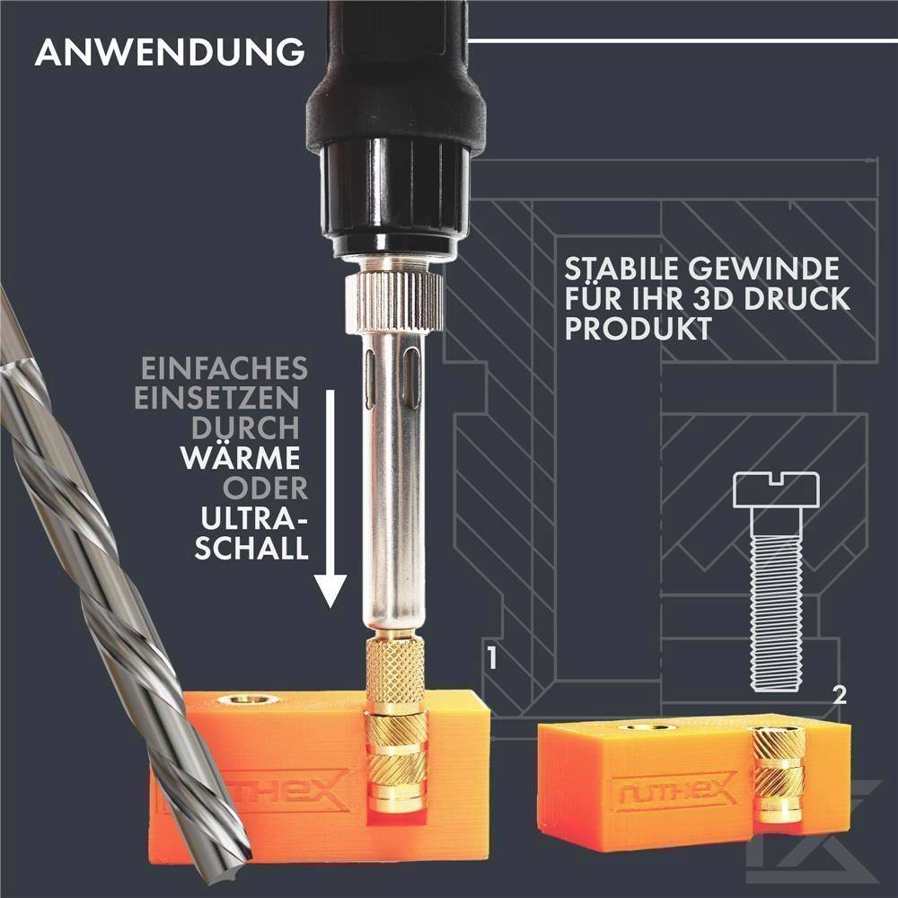 ruthex Threaded insert M2 + M3 + M4 + M5 GE-KASTEN-001-4