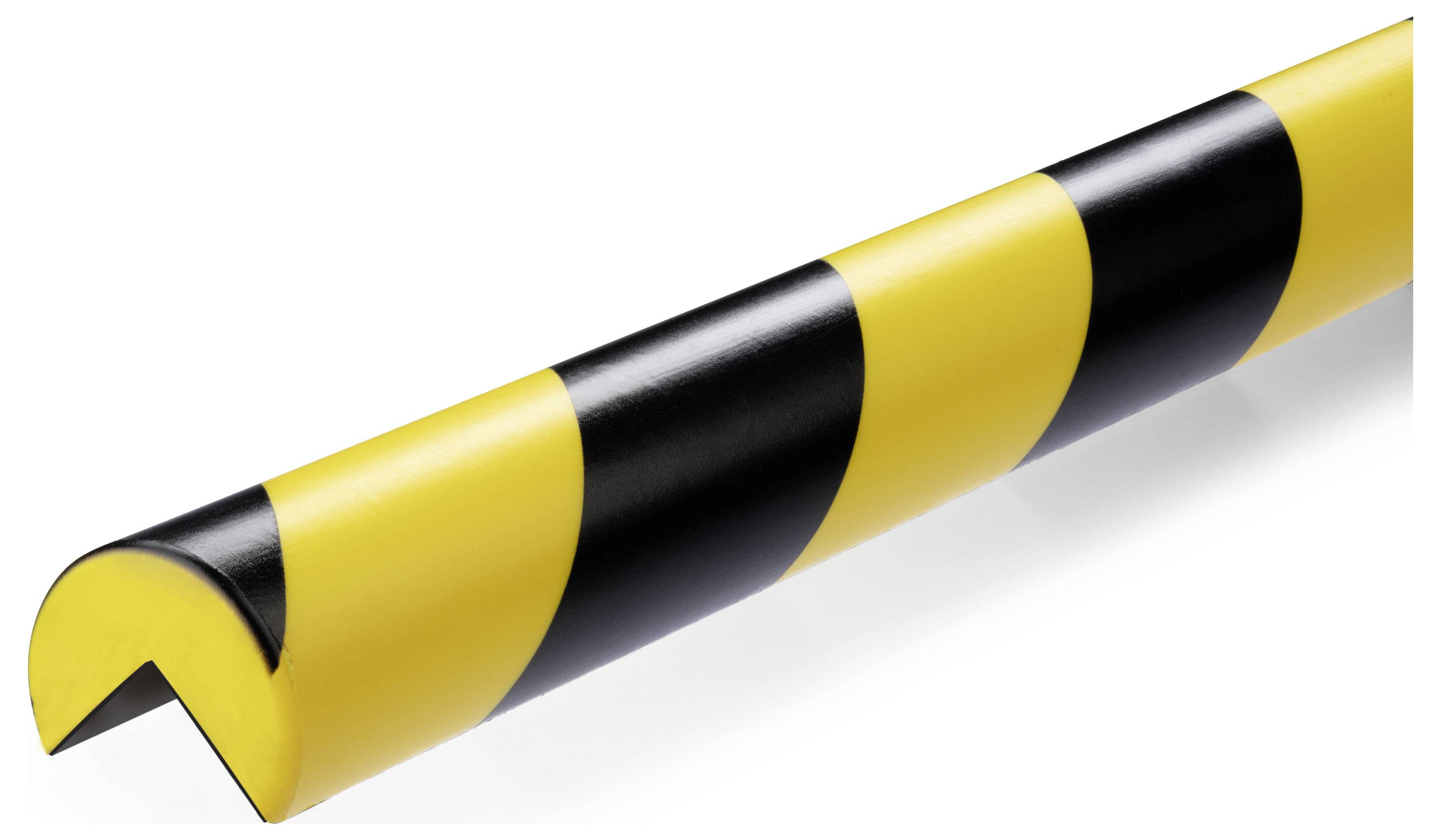 Yellow and black foam edge protection, suitable for safeguarding edges and corners in industrial or commercial environments.
