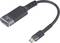 USB-C to HDMI adapter, black, with flexible cable, for connecting USB-C devices to HDMI ports.