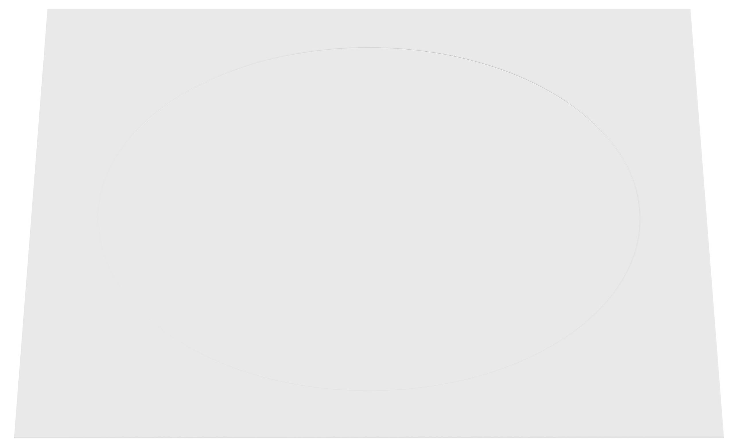 A plain, blank white sheet of paper with a subtle oval outline in the center.