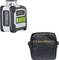 Laserliner CompactLine Laser-G2 measuring device in black and white next to its matching carry case.