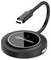 A black round adapter with a USB-C cable featuring the 'Manhattan' logo.