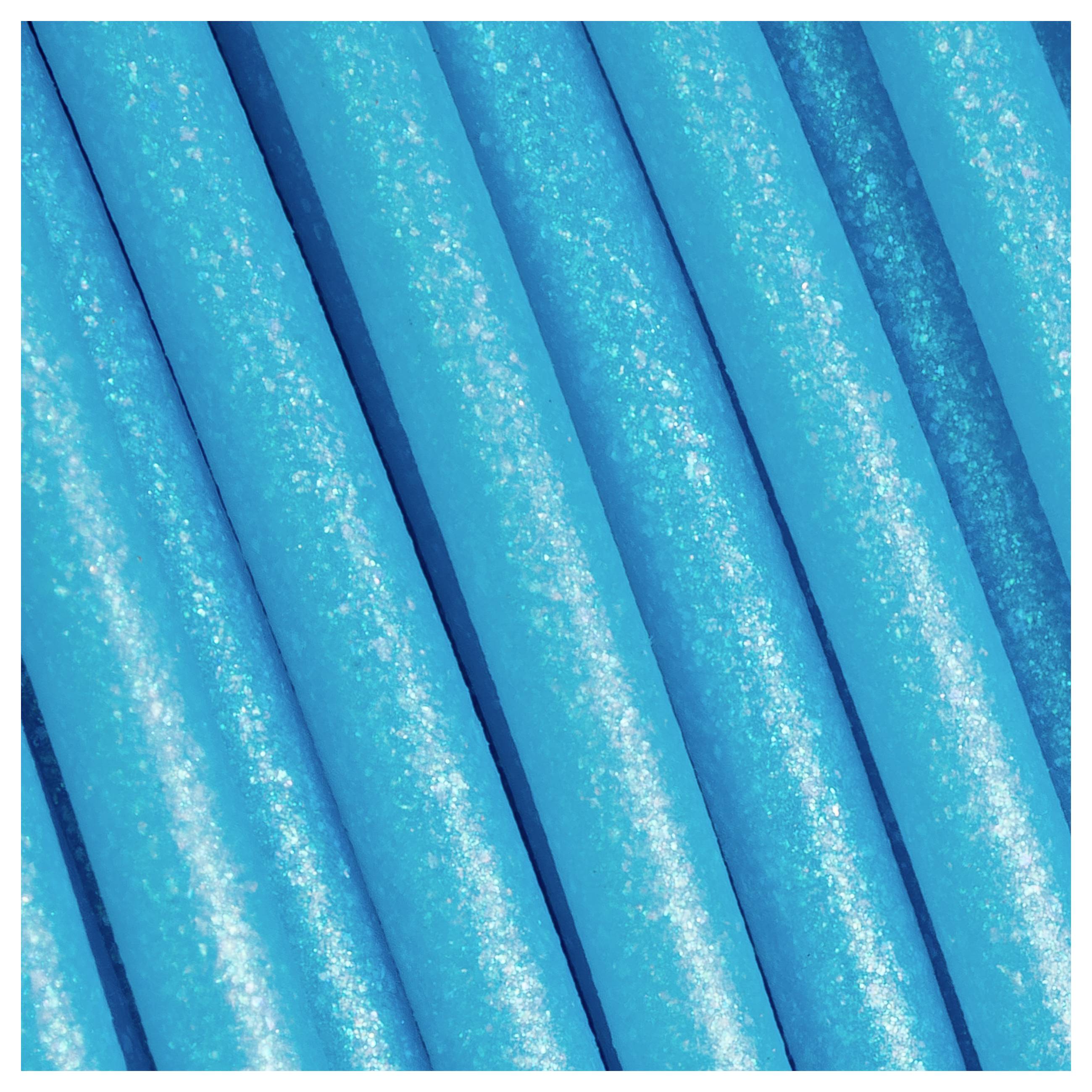 Blue foam rods arranged in parallel that look like pool noodles.