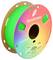 A spool of green 3D printer filament from Panchroma. Label shows 'Neon Green', net weight 1 kg, spool weight 145 g.