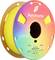 A roll of yellow 3D printer filament from Panchroma with net weight 1 kg and spool weight approximately 145 g, presented in colorful design.