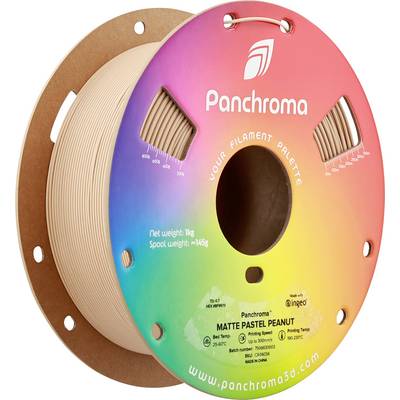 'Panchroma Matte Pastel Peanut' Filament Spool, 1 kg, Rainbow Colors, Filament Details on Spool, Manufacturer Website Below.