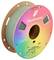 A roll of 3D printer filament in "Matte Muted Green" color from Panchroma, featuring rainbow packaging and weighing 1 kg.