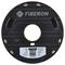 A black spool with PETG-ESD filament from 'FIBERON'. Label shows weight, color, diameter, printing temperature and article number.