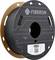 A black filament spool from FIBERON, ideal for 3D printers, with QR code and technical specifications on the label.