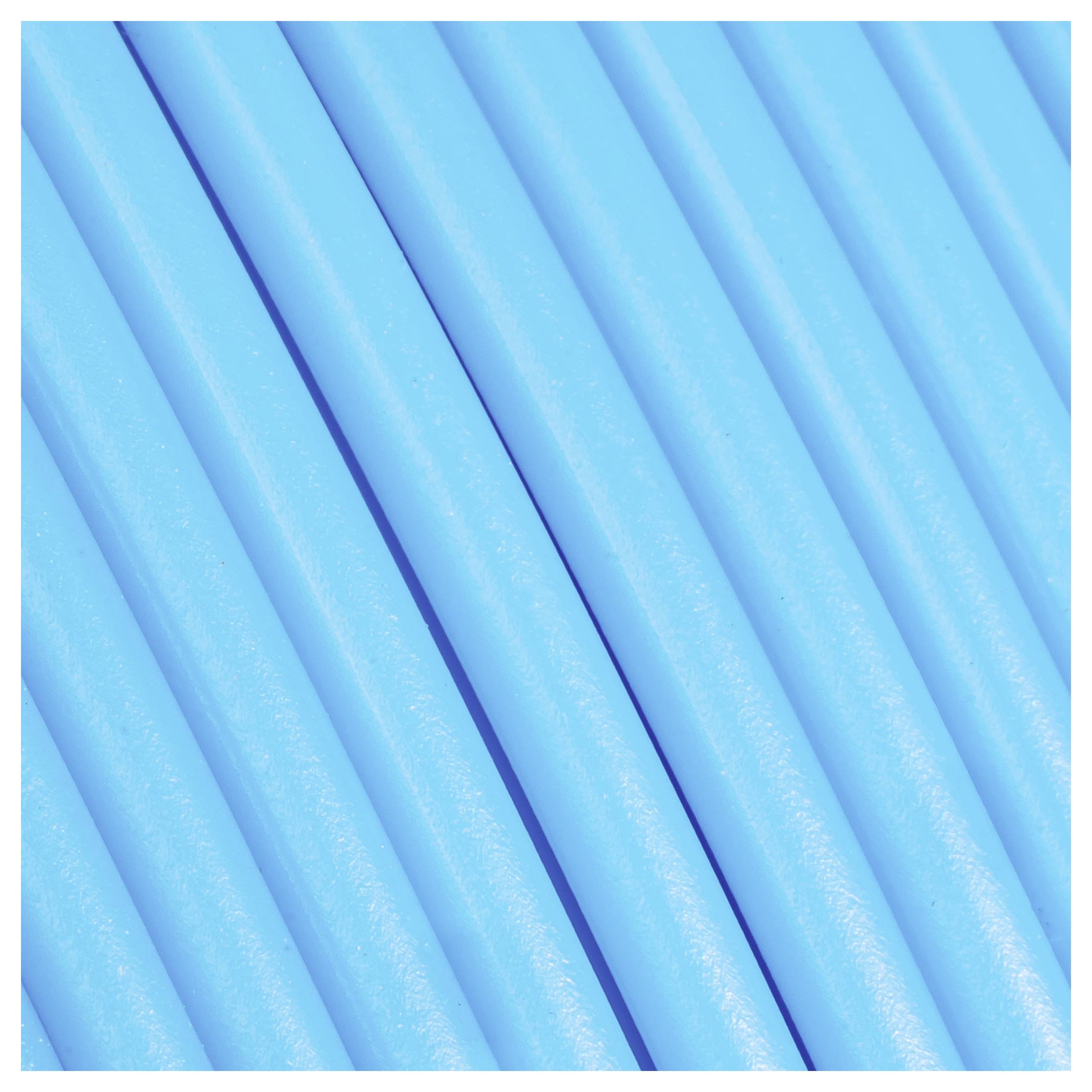 Blue, parallel-arranged pipes in close-up.