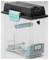Plastic container with turquoise-colored lid and digital humidity meter on the bottom showing '10%'.