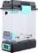 A transparent container with digital display shows 10%. The container has turquoise details and is made of plastic.
