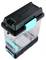 A transparent plastic container with black and turquoise lid, suitable for storing 3D printing filaments.