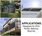 'Solar panels on diverse surfaces: ground near tents, house roof, balcony. Applications: RVs, roofs, balconies, boats.'