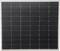 A rectangular solar panel with several black, square cells, framed by a white border, is used for electricity generation.