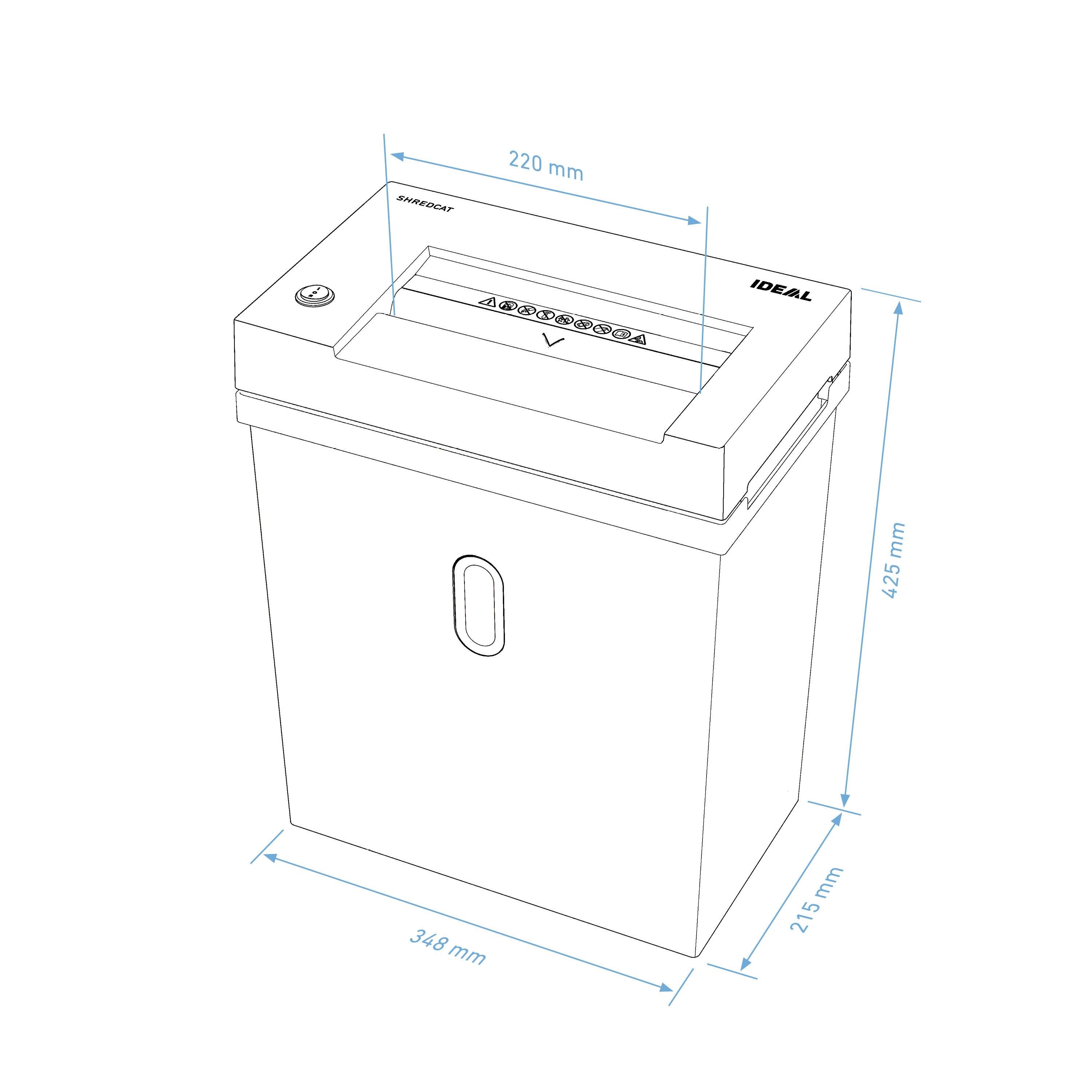 Ideal Office Shredcat 8200 Document shredder 18 sheet Ribbon cut 4 mm P-2 21 l Also shreds Paper clips, Staples, Credit -11
