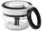 Transparent kitchen chopper with a white lid and black handle, suitable for quickly chopping vegetables and fruit.