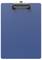 A blue clipboard with a metal clip at the top center.