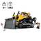 Construction toy for children ages 6 and up. Contains 682 pieces. Yellow bulldozer with construction workers in safety clothing and road sign.