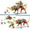 A colorful LEGO robot dinosaur set. Main features include a drivable dino with weapons and a minifigure. Suitable for play adventures.