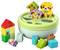 Play set with colorful blocks, some animal motifs and a bowl-shaped sorting toy. Suitable for children.