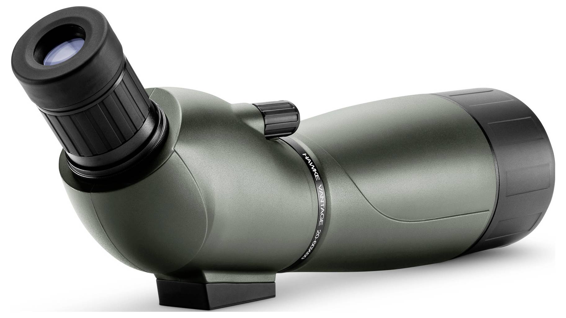 Spotting scope in metallic green, for observing distant objects.
