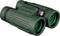 Green binoculars with adjustable focus and rubberised casing, suitable for outdoor activities such as bird watching.